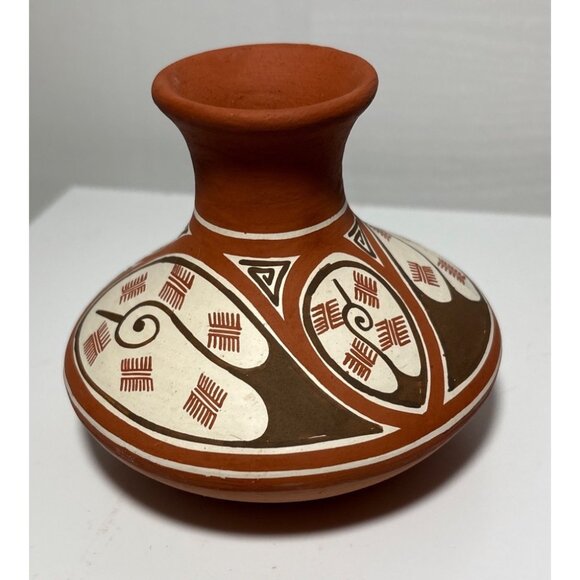 Clay Pottery Vase Quibor Lara Folk Art Venezuela 3.5" - Picture 2 of 6